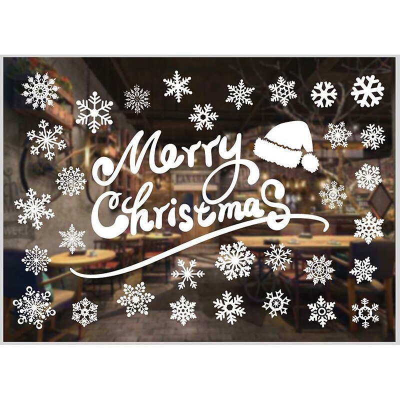Window Stickers Merry Christmas Decorations Stickers For Home Xmas Wall Sticker Kids Room Wall Decals Year Dector: Christmas hat