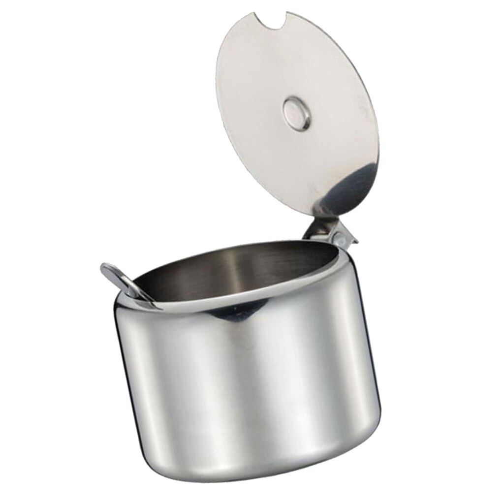 200ml/285ml Spice Jar Seasoning Can Kitchen Stainless Steel Sugar Salt Box for home, hotel, restaurant, canteen, noshery, BBQ