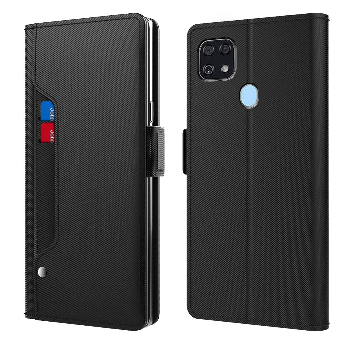 For ZTE A1 Alpha 20 Plus Case Wallet Flip Case For ZTE A1 Alpha 20+ Case With Magnet Kickstand: Black