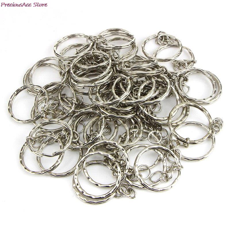 50 stks Metalen DIY Sieraden maken Split Sleutelhanger Ring Onderdelen Sleutelhangers Met 25mm Open Jump Ring