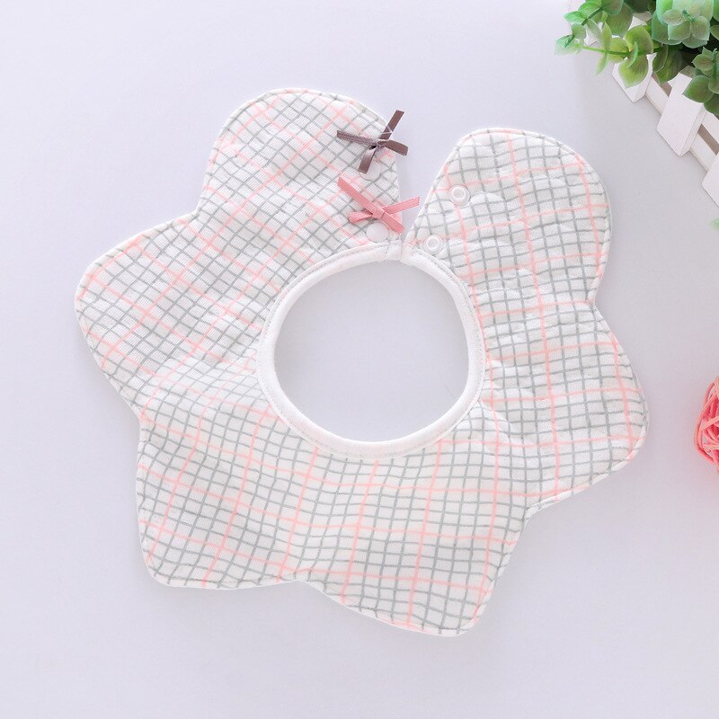 Cotton Baby Bibs Cute Flower Baby Girl Boy Bibs Bowknot Rotating Infant Baby Feeding Stuff Burp Cloth Baberos Babador Bibs: E