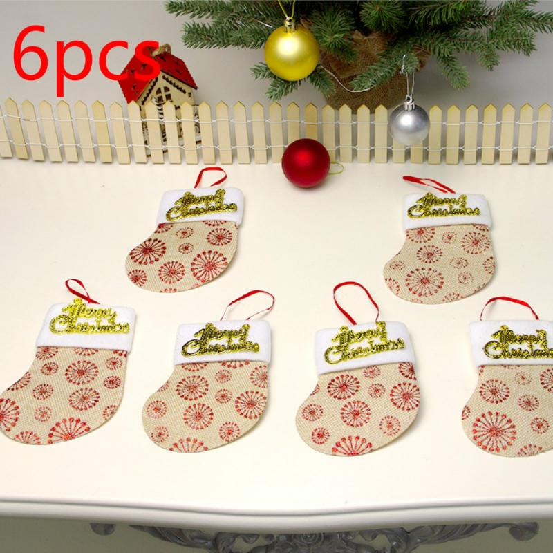 6 Stks/set Kerst Sokken Decoratie Hotel Restaurant Servies Decoratie Bestek Mini Kerst Kous Bestek Set: Default Title