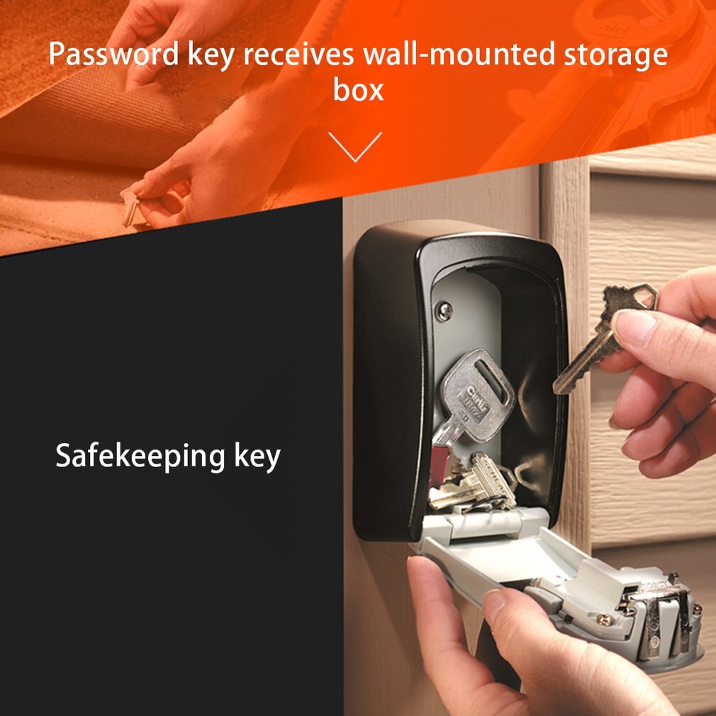 Nøgle sikkerhedsboks udendørs ciffer vægmontering kombination adgangskodelås aluminium nøgle opbevaringsboks sikkerhed pengeskabe