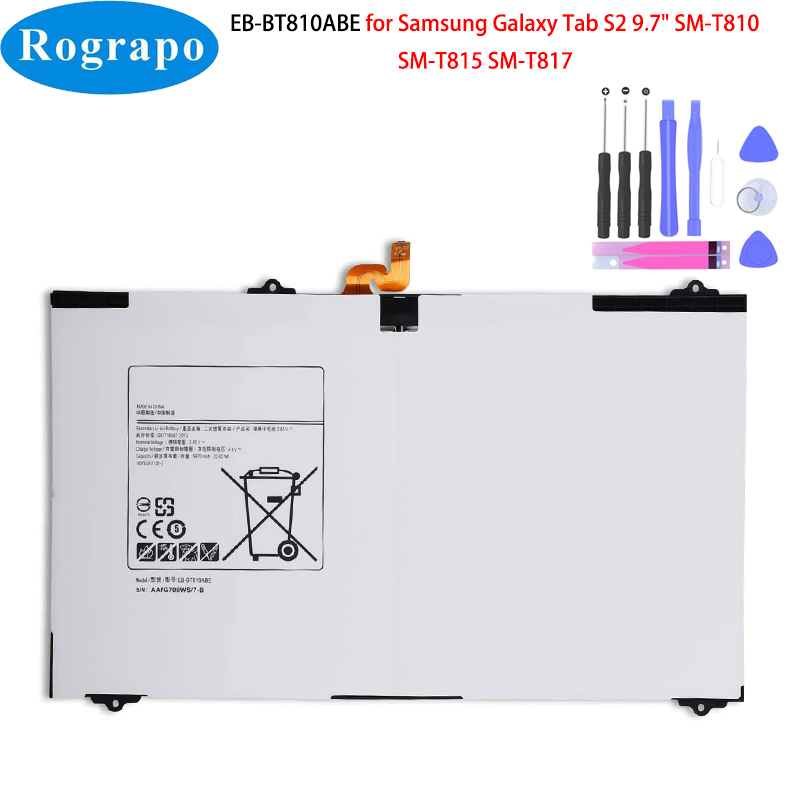 EB-BT810ABE EB-BT810ABA 5870mAh Tablet Battery for Samsung Galaxy Tab S2 9.7" T815C SM-T810 SM-T815 SM-T817 SM-T810 T813 T819C