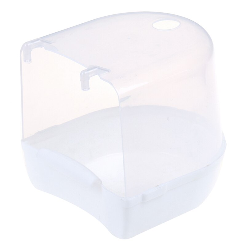 1Pc Plastic Bird Water Bath Box Parrots Parakeet Hanging Birdbath Cage Bathtub Bird Bath Bird Water Bath Tub Pet Bird Bowl: White