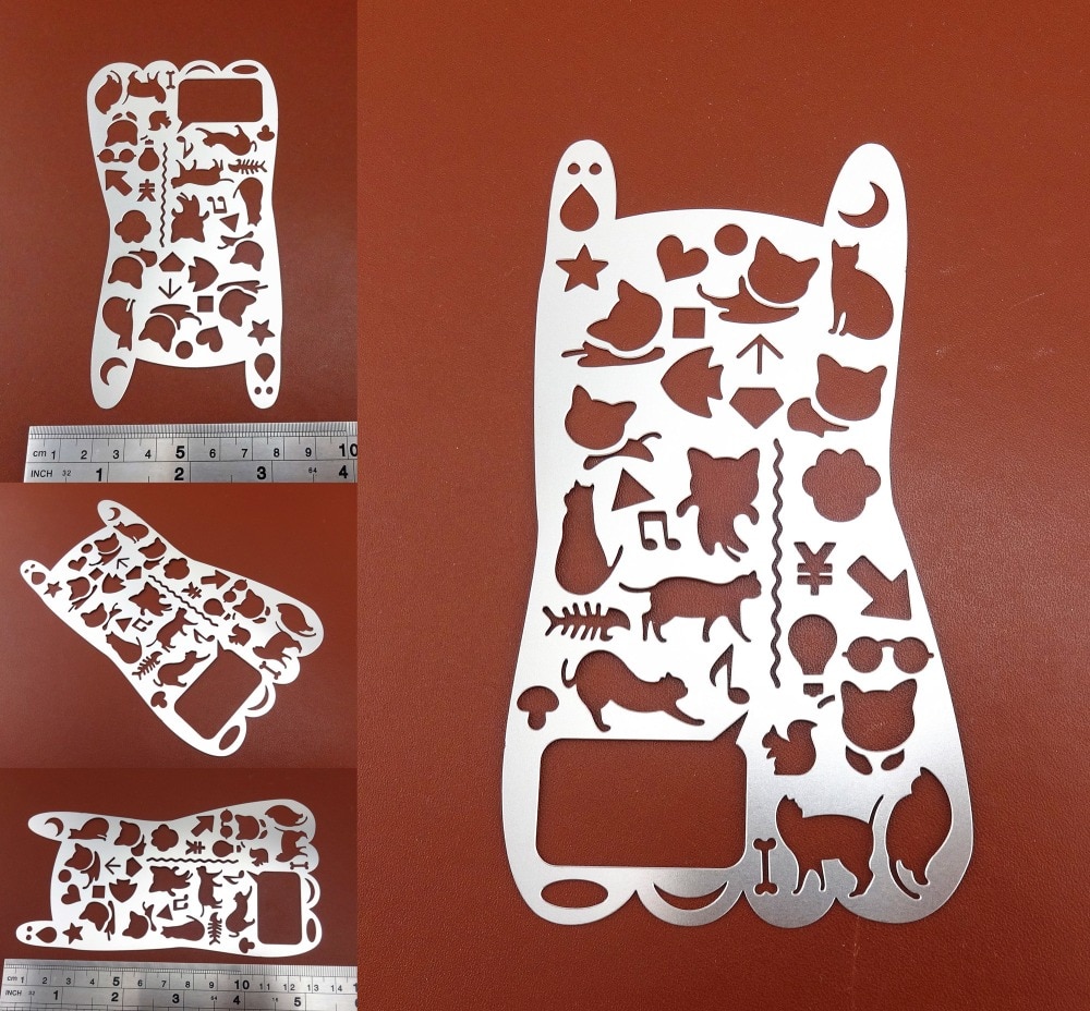 8pc Draw Graffiti Hollow Letter Digital Number Web UI/IOS Template Stencil Ruler Tool Leather Craft Sewing Stitch Carving Tool