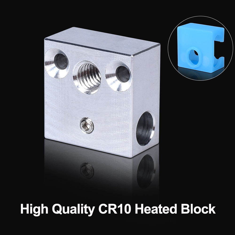 CR10 Heater Block For Micro Swiss Cr10 Hotend Creality Ender 3 Mk7/Mk8/Mk9 Silicone Sock Nozzle J-head Extruder