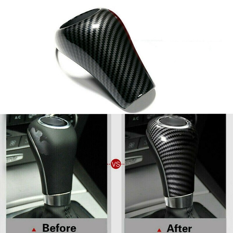 2 uds de fibra de carbono tapa de pomo de cambio de marchas Trim para Mercedes Benz C E G GLS clase W204 W212