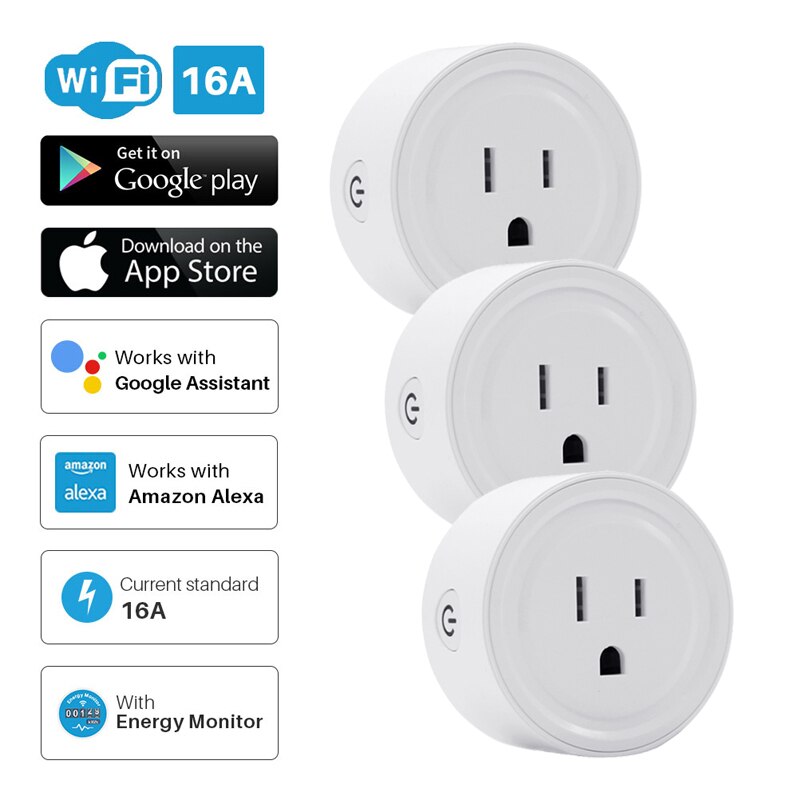 Wifi Smart Plug Outlet Remote Control US Plug Socket For Echo Alexa Google Home Voice Control Smart Socket Lighting Accessories