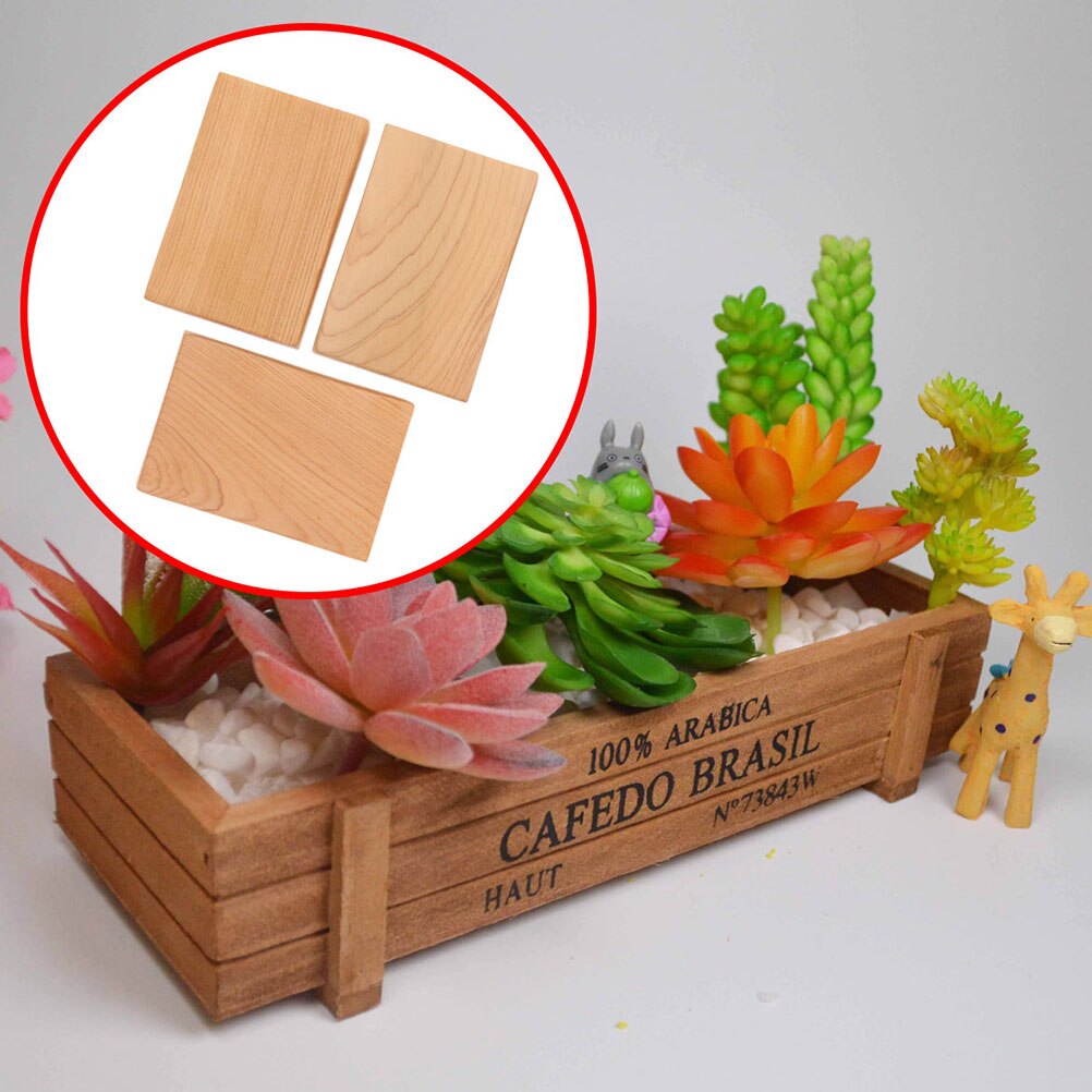 2 Pcs Thicken Wooden Block DIY Craft Cutout Smooth Wood Block for Art Crafts Project (Wood Color)