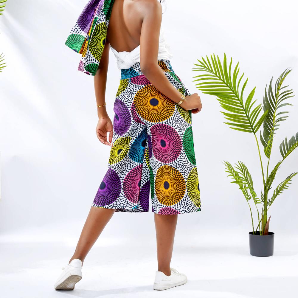 Pantalon africain à jambes larges pour femmes, pantalon imprimé Ankara, Bazin, taille haute, 2022: S