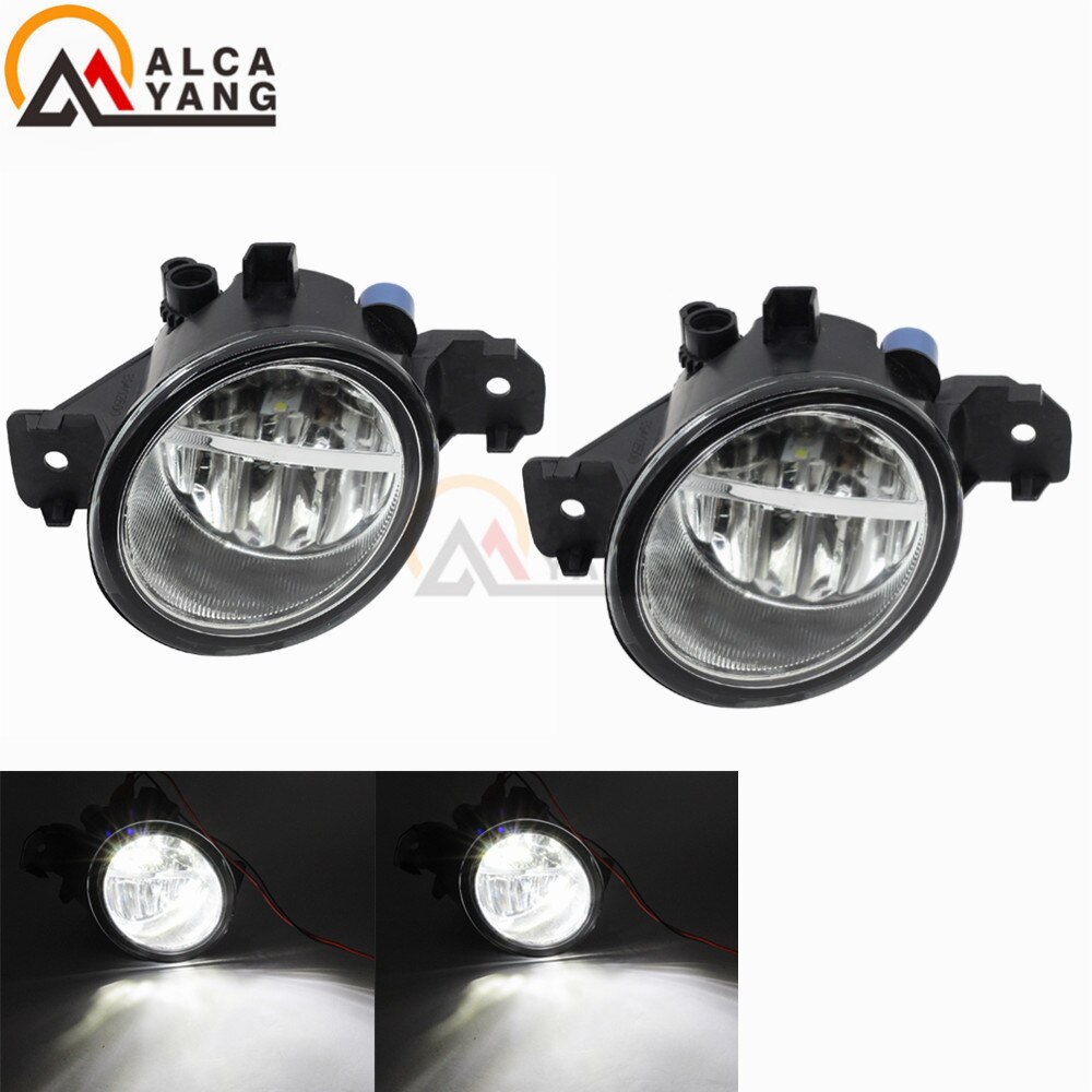 2 Stuks 12V Led/Halogeen Mistlampen Lights Drl Refit Voor Nissan Qashqai/Qashqai + 2 (j10, JJ10) 2007-2012og Lichten: B-M-W LED White