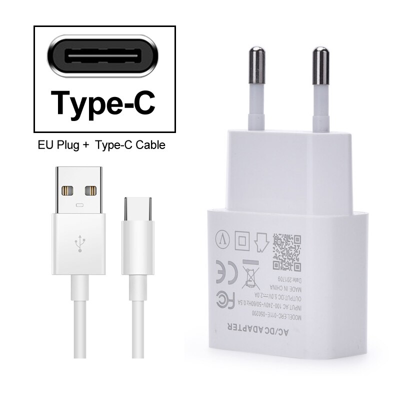 Voor Huawei Snelle Oplader Voor P8 Mini P8 P9 Lite P10 P20 P30 Pro Mate 7 9 10 20 nova 2i 3e 5i P Smart Plus 5C 6C Eu Adapter: EU Plug Type-C Cable