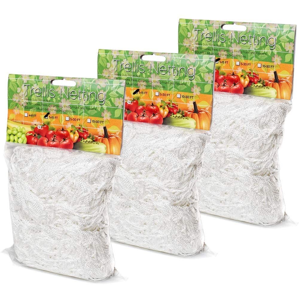 1 stuk zwaar polyester klimnet voor planten, gaas, 5 x 30ft/5 x 15ft , ruimtebesparend trellisnet voor het kweken van tuinplanten