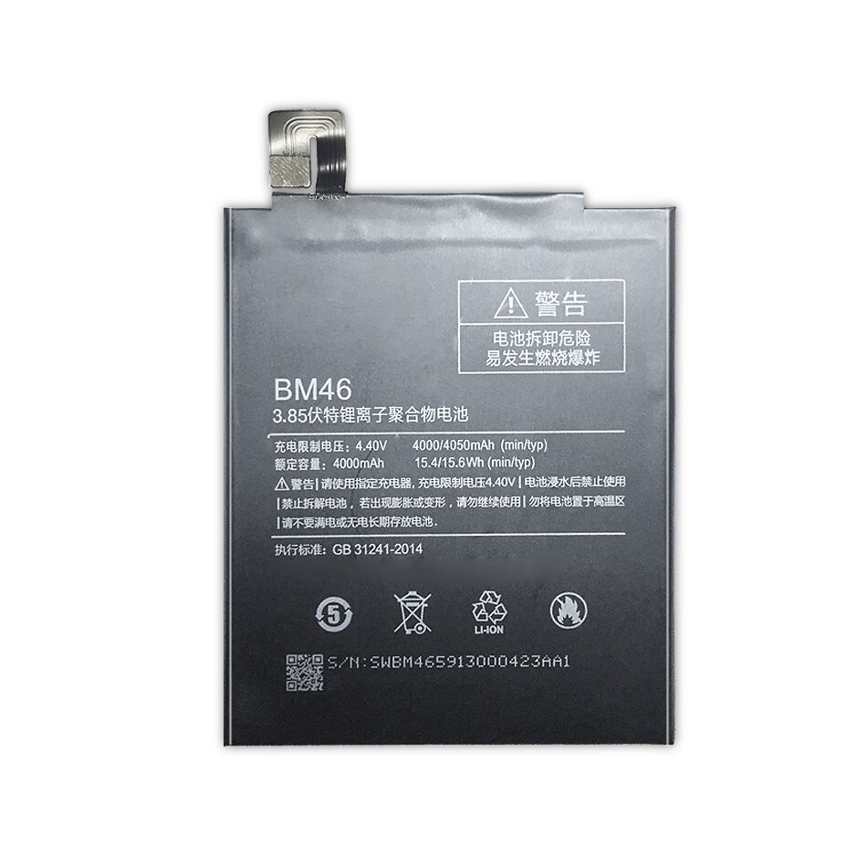 BM46 Batterij Voor Xiaomi Redmi Note 3 Note3 4000Mah Mobiele Telefoon Vervangende Oplaadbare Polymeer Li-Ion Batterij