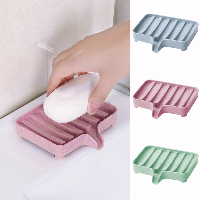 1Pc uchwyt na gąbkę PP pszenica słoma uchwyt na mydelniczkę łazienka opróżnianie mydelniczka drenaż taca robić przechowywania