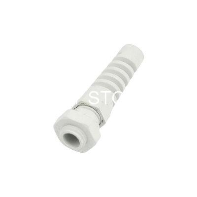 5mm Long Thread White Plastic PG7 Waterproof IP67 Cable Gland Joint