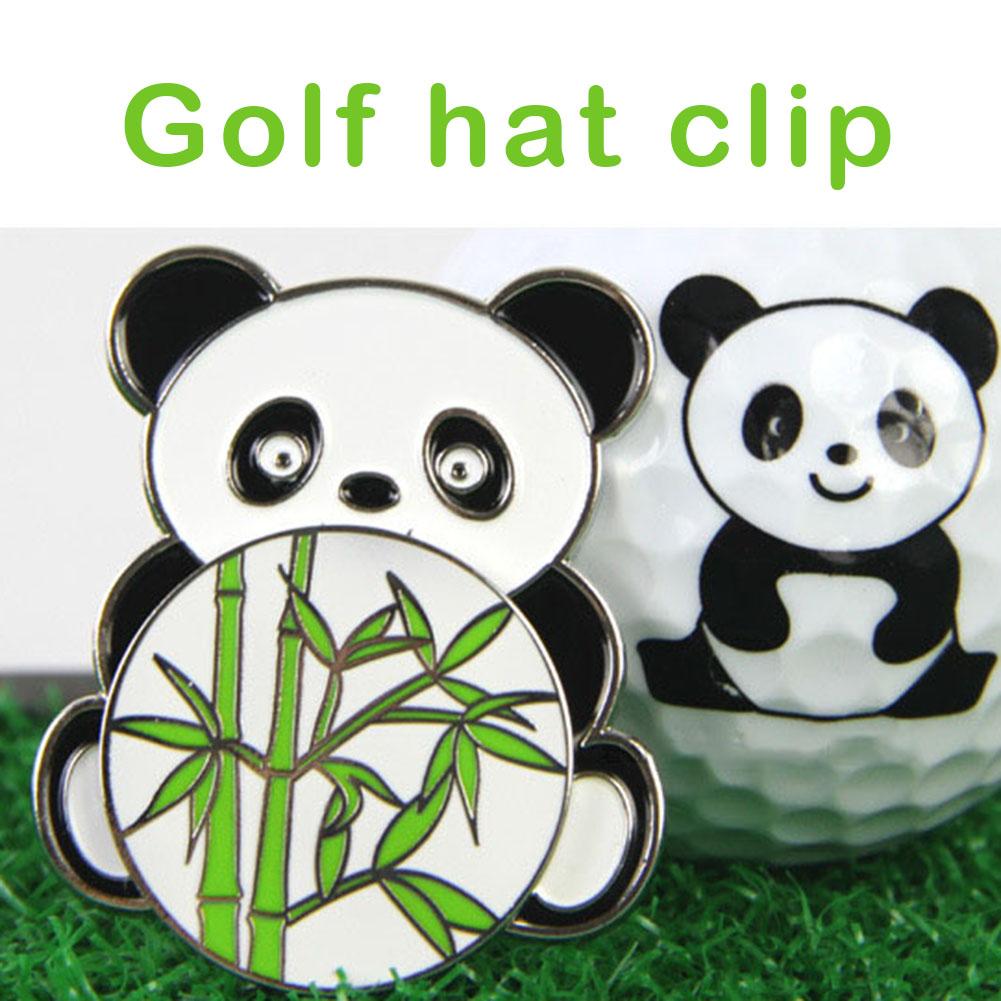 1 piezas marcador de pelota de Golf W magnético Golf sombrero Clip China Panda lindo gorra de Golf Clips aleación pelota Mark
