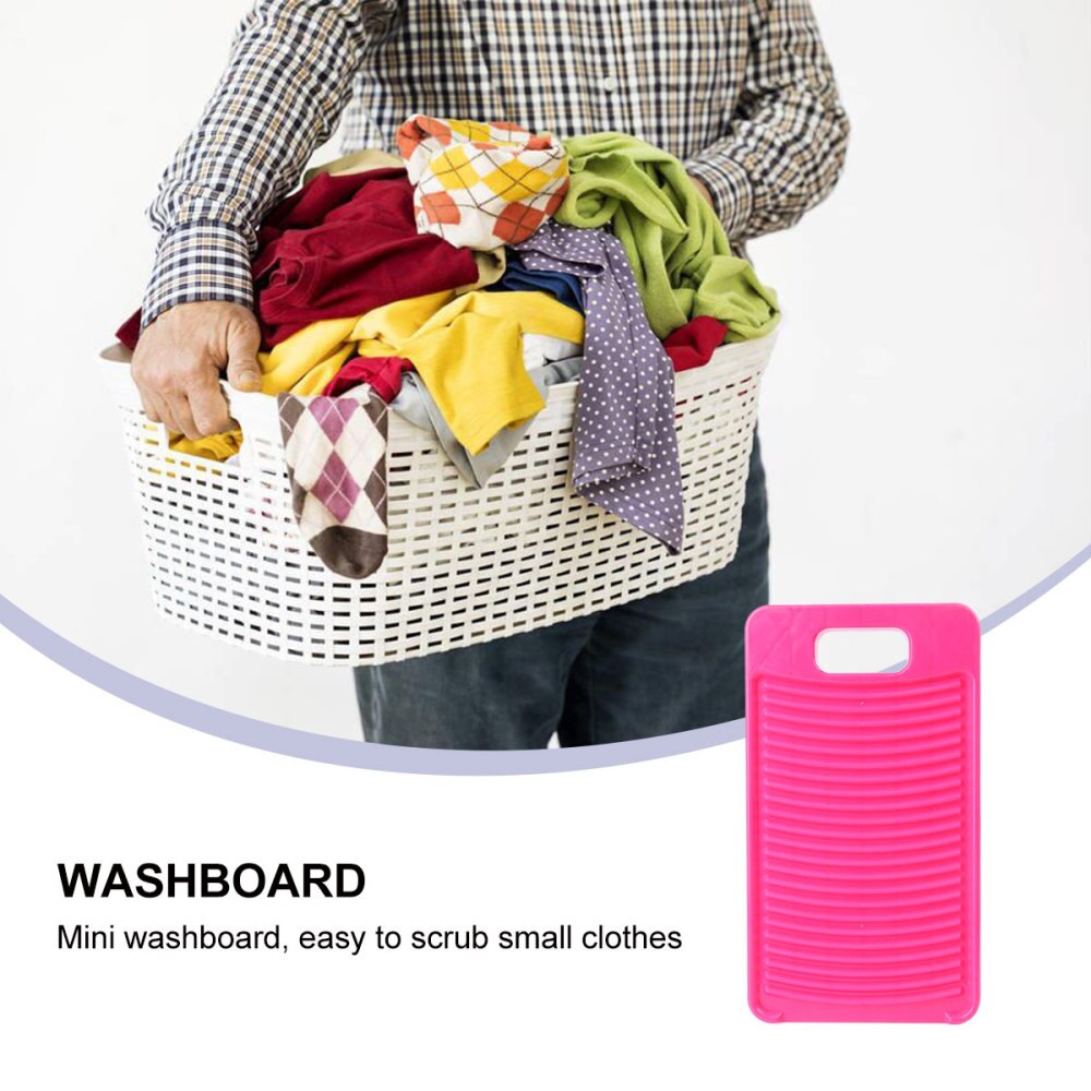 Non-slip Washing Washboard Plastic Home Washing Scrubbing Board Laundry Washboard for Home (Blue)