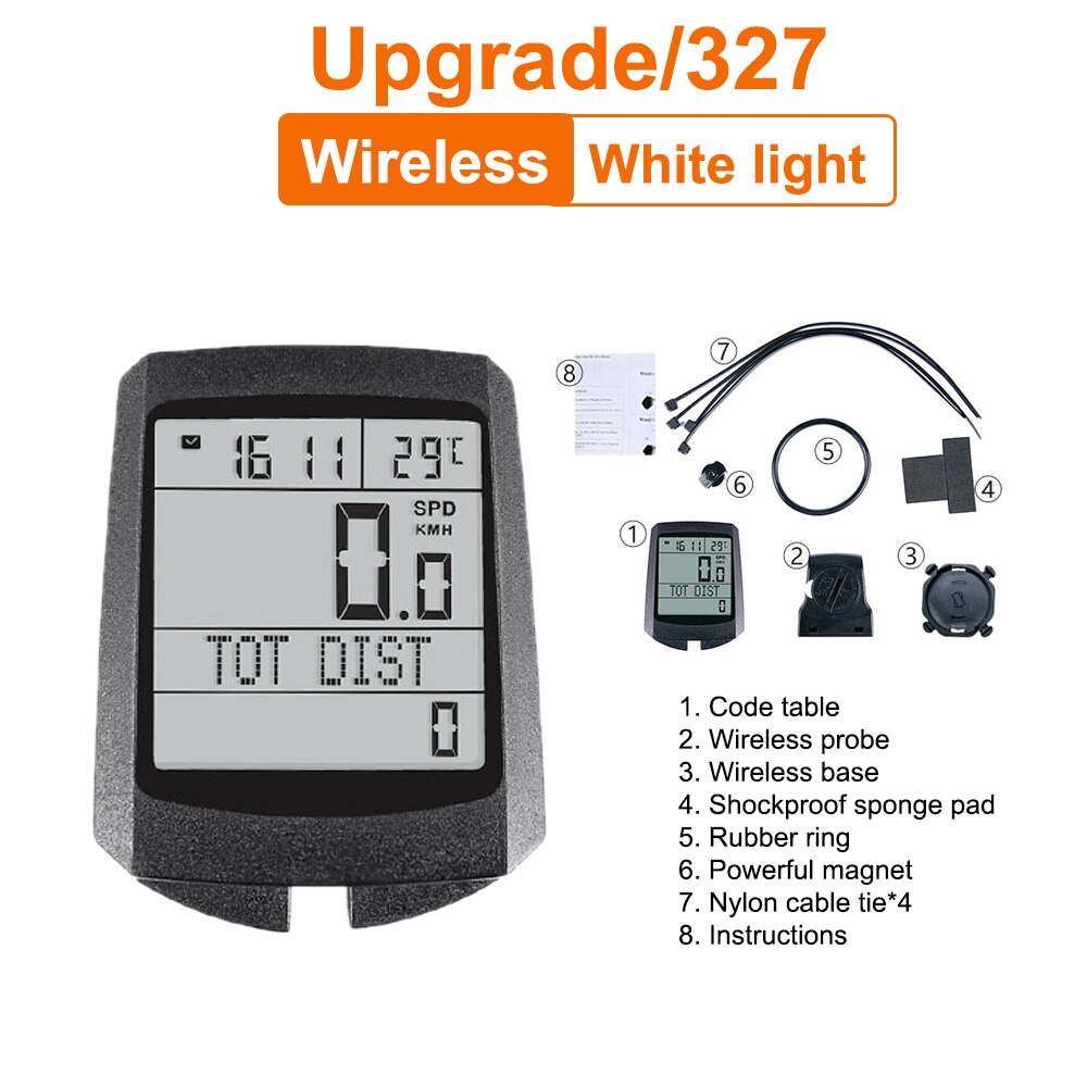Waterproof Bicycle Computer Wireless/Wired MTB Bike Cycling Odometer Stopwatch Speedometer LED Digital Rate Measurable Counter: Master B2