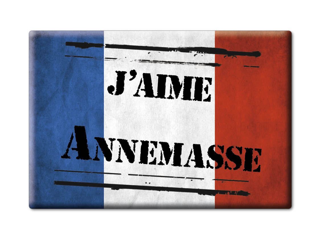 ANNEMASSE aimant lodestone ÎLE DE FRANCE (74) FRANCE frigo aimant SOUVENIR j'aime: VETERAN