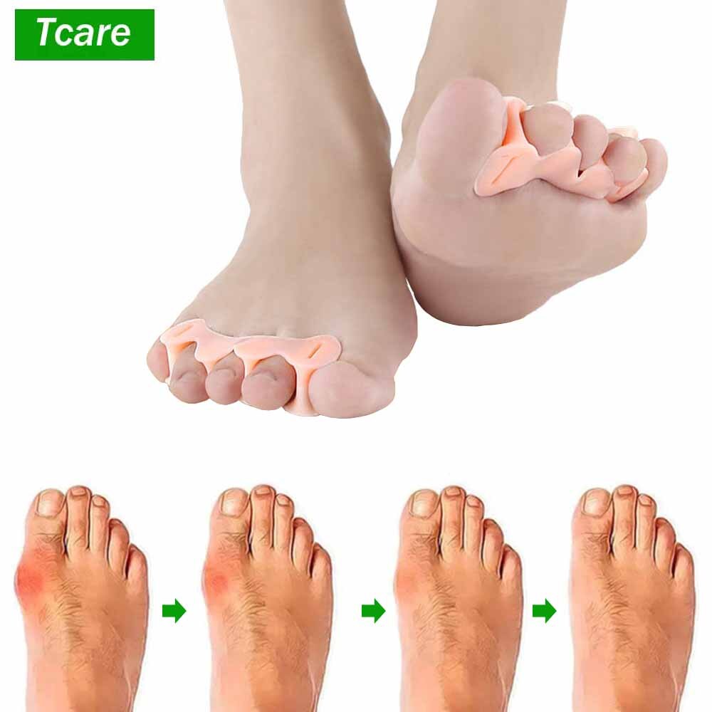Tcare 1 par knyst korrigerer aflastningsbeskytter knyst tå glattejern naturlig behandling smerte hallux valgus tæer led tå separatorer