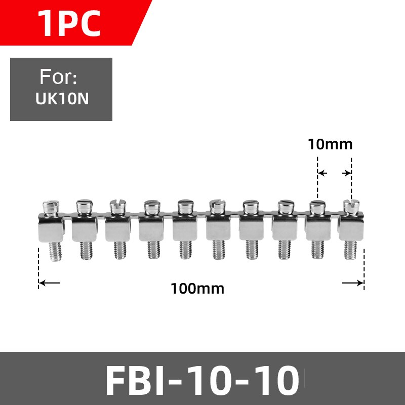 ZYCN 1PCS Fixed Bridge FBI 10-4/5/6/8 For UK-2.5B 5N UDK-4 Din Rail Screw Terminal Block Accessories: Reddish Black