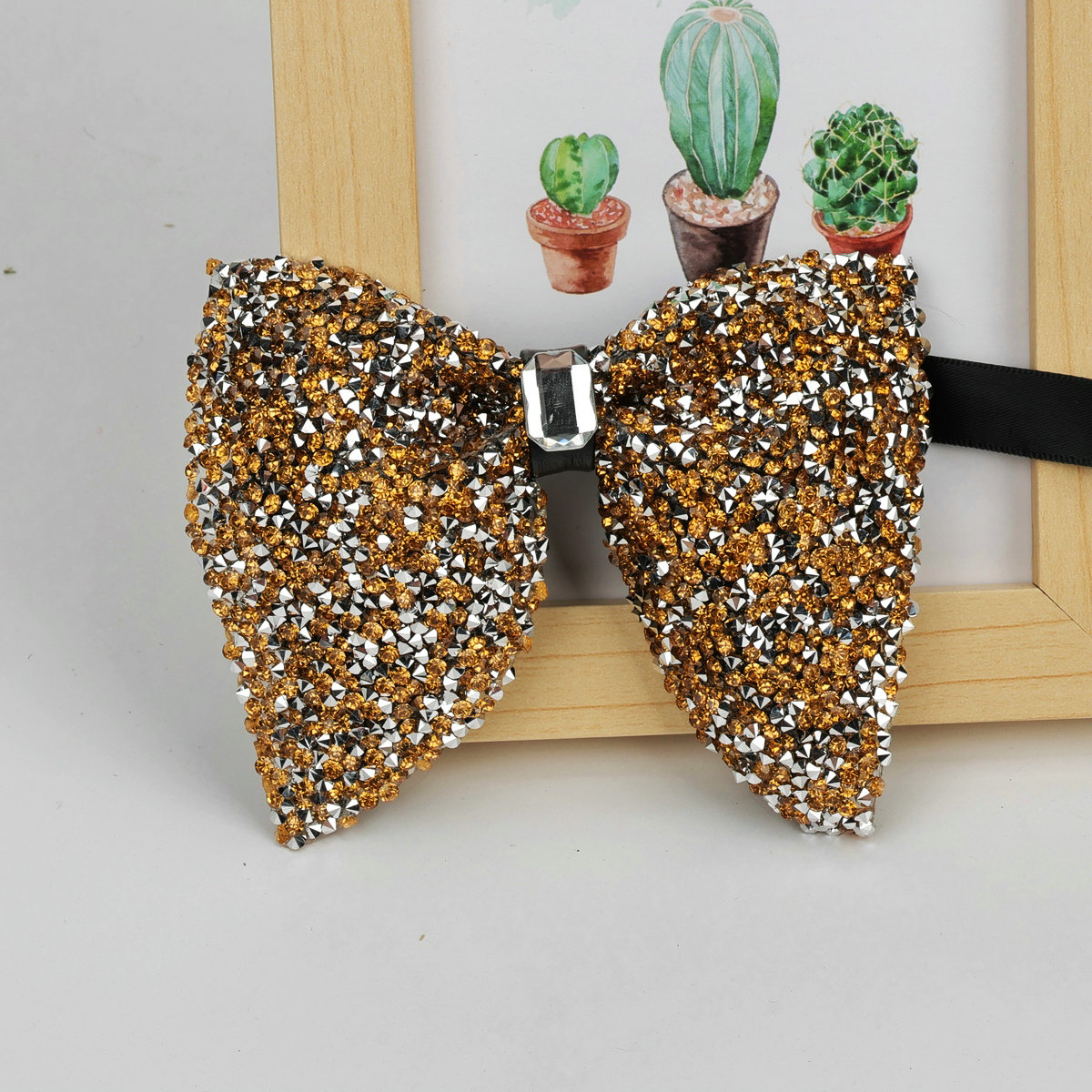 Nueva de lujo, pajarita grande con diamantes de imitación, pajarita grande negra dorada brillante para hombres, corbatas para de boda y negocios, accesorios de: Lavanda