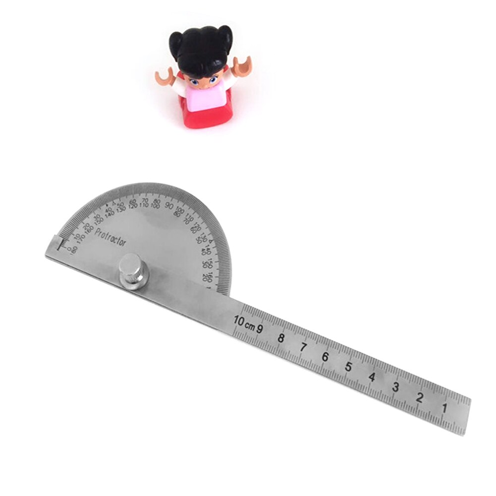 Protable Round Stainless Steel Protractor 180 Degr... - Vicedeal