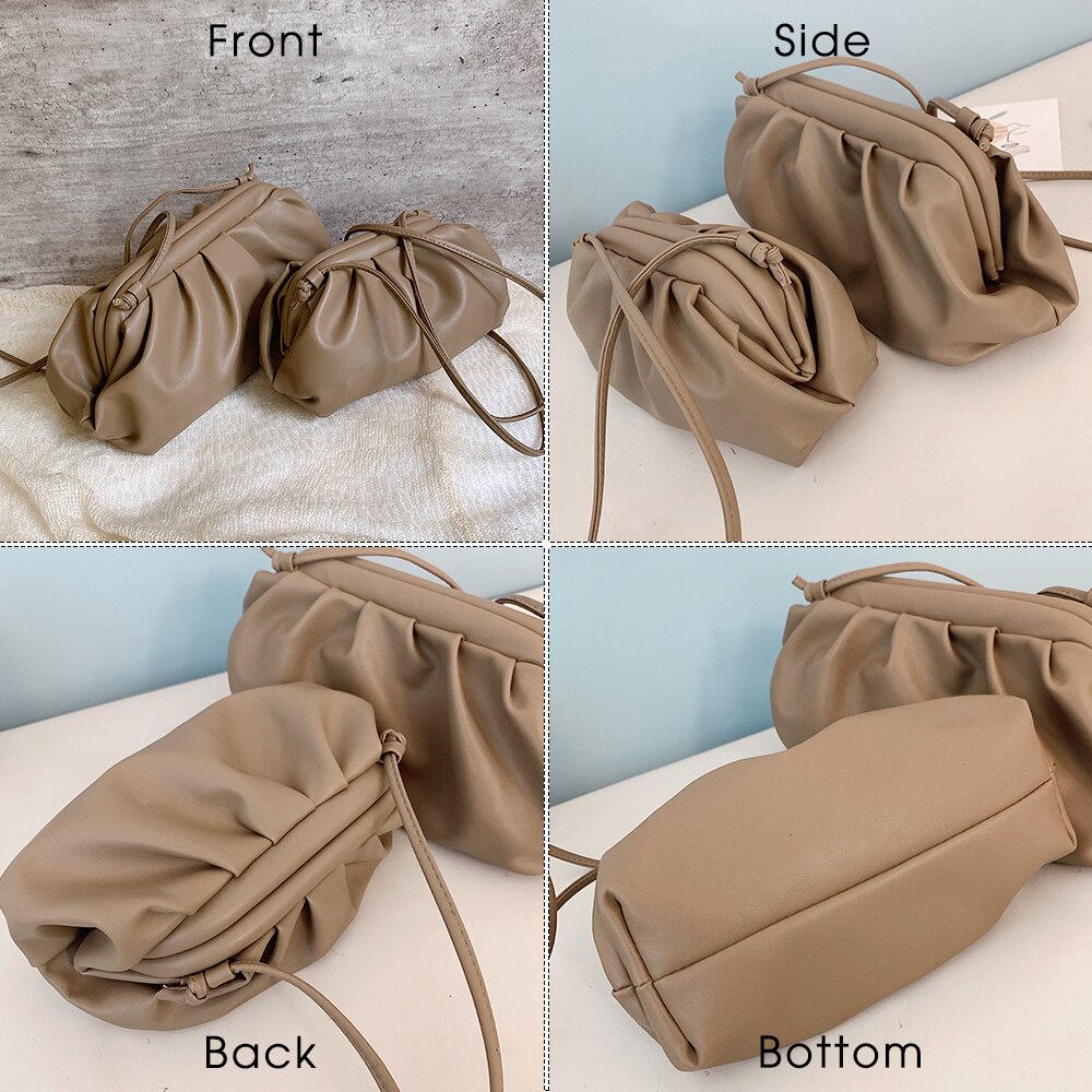 Herald jour pochette soirée sac à main sac femmes grand ruché oreiller sac en cuir pochette sac à main sac blanc noir vert