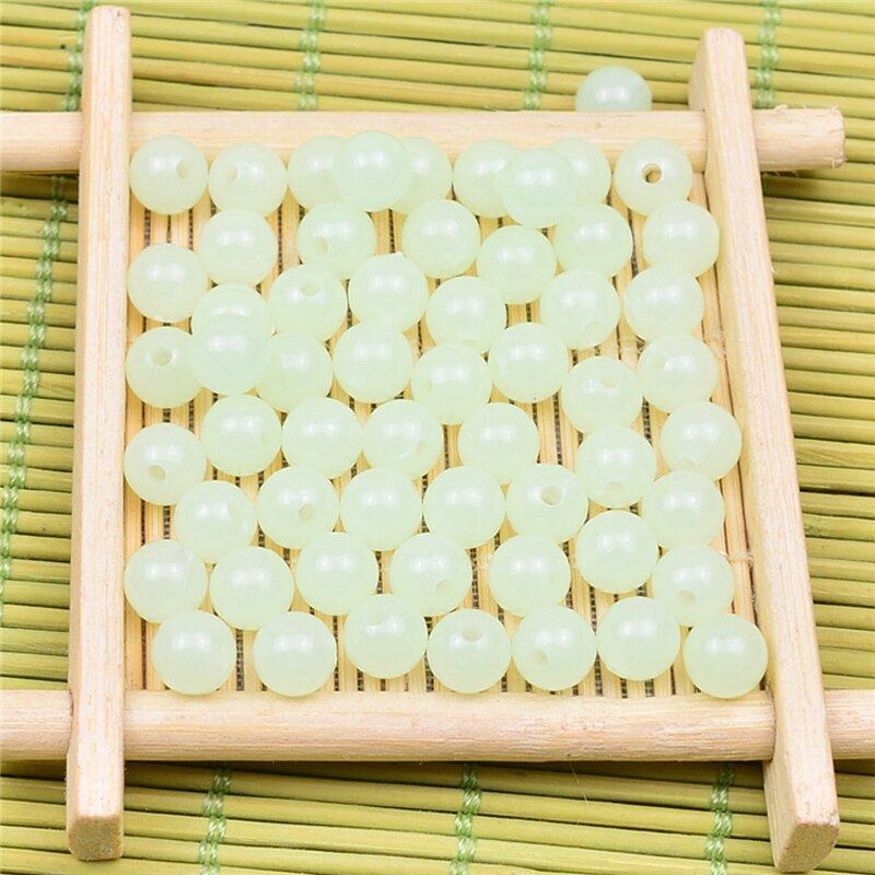 Lote de perlas luminosas para la noche, lote de 100 unidades de bolas flotantes redondas de 5MM, 6MM, 8MM, accesorios para aparejos de pesca, señuelo X071