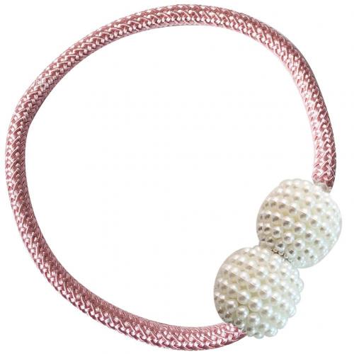 Abrazadera magnética para cortina, soporte de anillo para cortina, cuentas de perla de imitación, accesorios decorativos para el hogar: Rosa