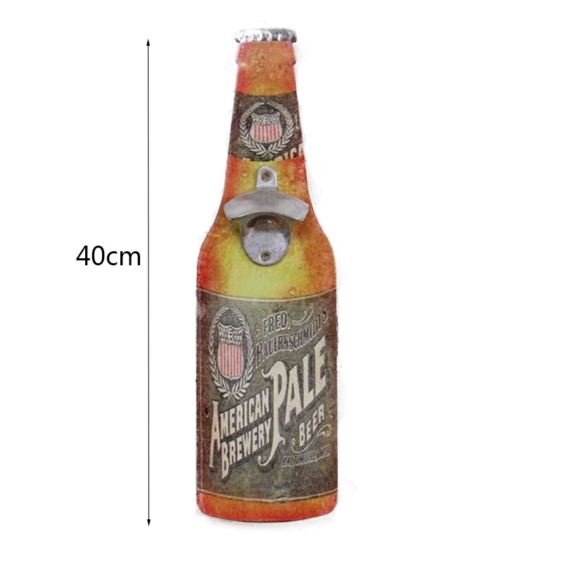 20/40cm Wooden Opener Wall Mounted Bottle Opener Beer Shape Wall Hanging Beer Opener Candy Bar Kitchen Tool