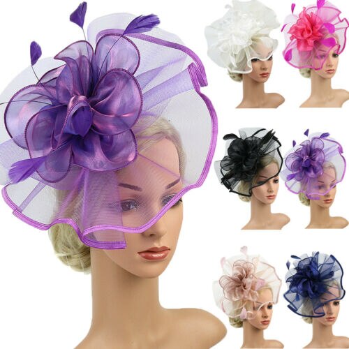 Womens Sinamay Fascinator Cocktail Party Hat Wedding Church Kentucky Derby Dress