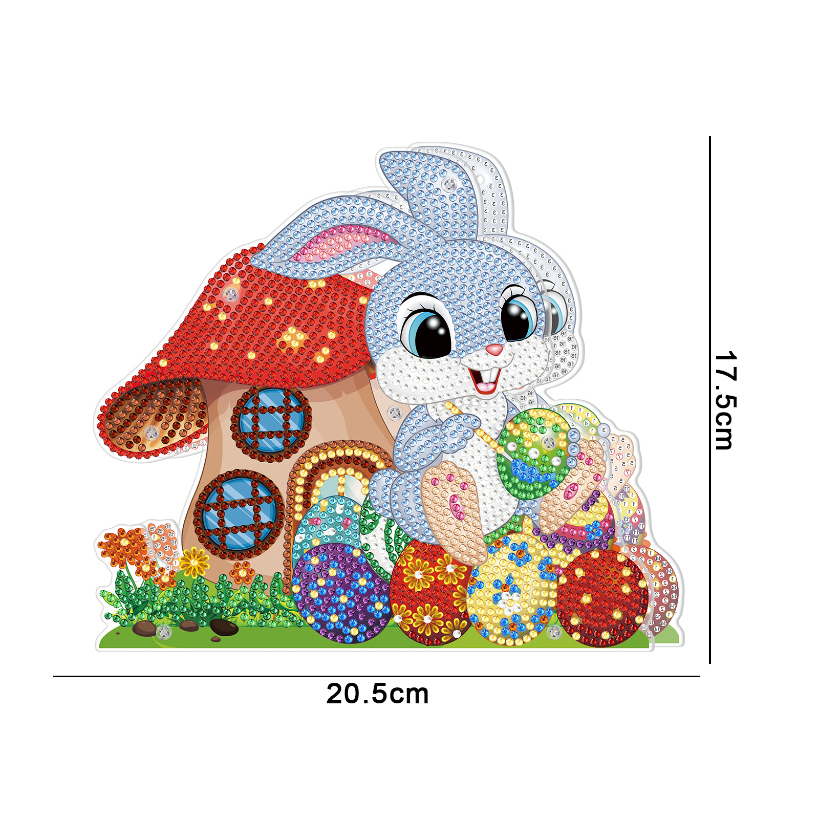 Peinture de diamants 5D à faire soi-même, décoration de pâques, œufs de lapin, veilleuse, artisanat, de , décor de bureau: A