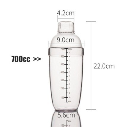 PC Shaker Cup Shaker with Scale Shaker Shaker Shaker Milk Teapot Juice Shaker Resin Shaker Shaker: New 700CC