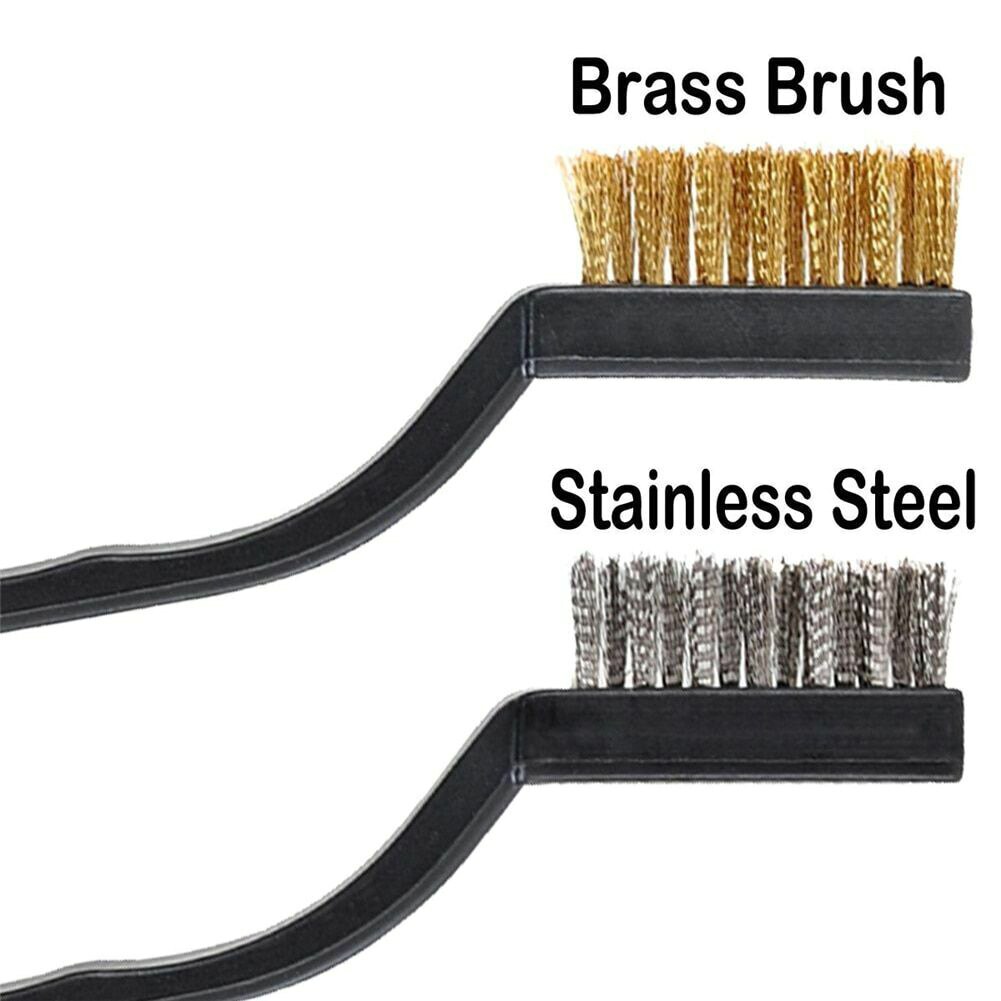12PCS Cleaning Brush Rust Pack Mini Handy Stainless Steel Wire Brush Magic Stick Metal Rust Remover Cleaning Stick Wash Brush