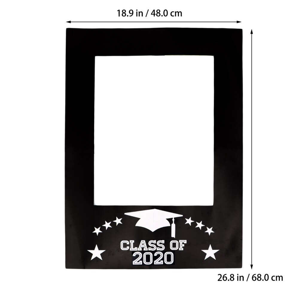 Graduation Photo Prop Handheld Photo Frame Graduation Ceremony Ornaments for (Black)