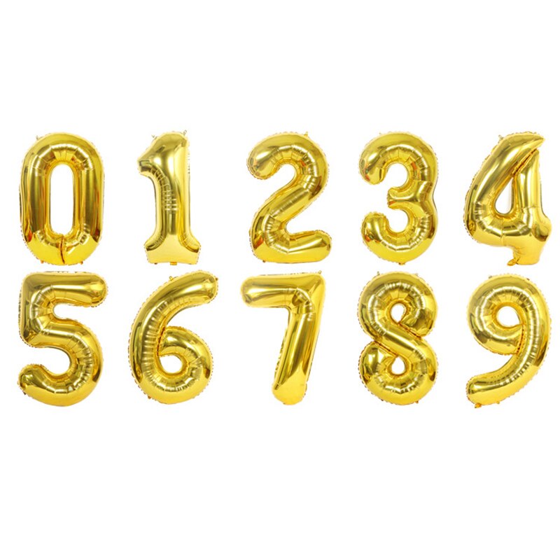 40Inch Nummer Ballon 0-9 Rose Goud Zilver Digit Ballon Aluminiumfolie Brief Gelukkige Verjaardag Partij Decoratie Ballon figuur