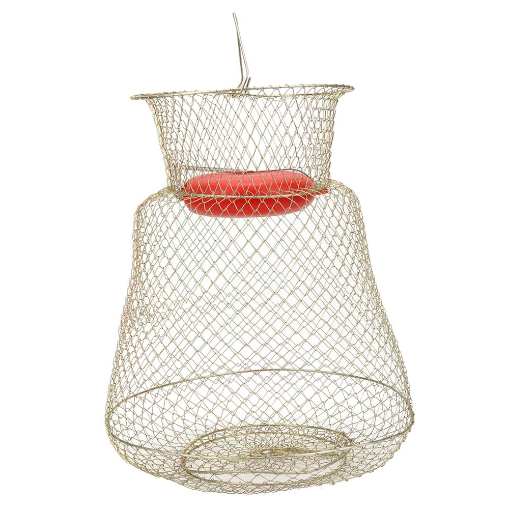 Foldable Metal Steel Wire Fish Lobster Mesh Fishing Net Crab Cage Trap Net Crab Shrimp Trap With Handle Foldable Basket