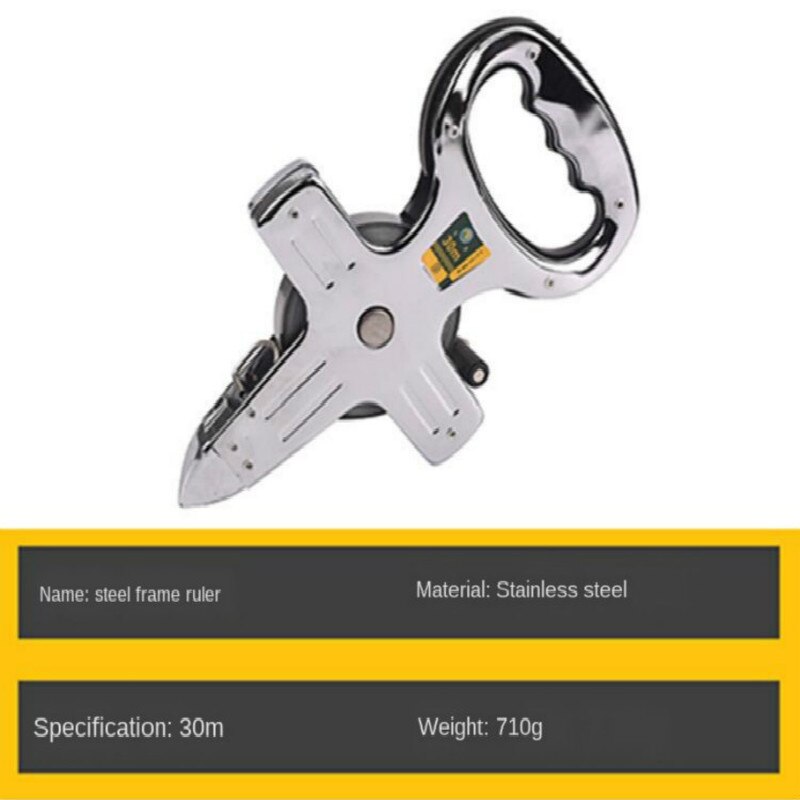 Portable metric 30M 50M 100M Thickening Open Reel Steel Tape Measure with shelf for Woodworking Construction ABS Measuring tool: 30m steel ruler