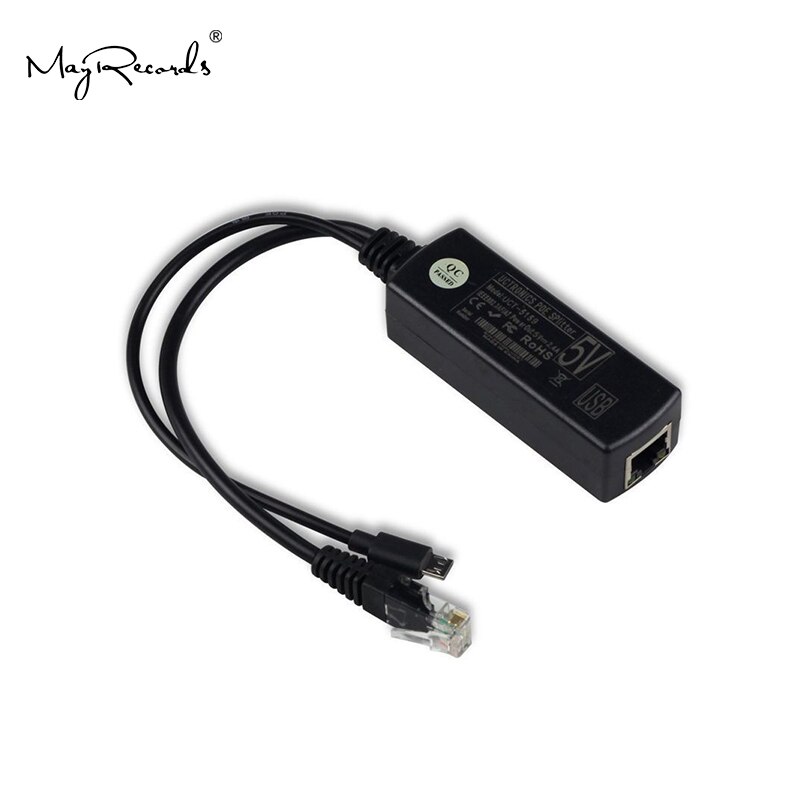 Popular PoE Splitter Power Over Ethernet 48V to 5V 2.4A Micro USB Adapter 12W