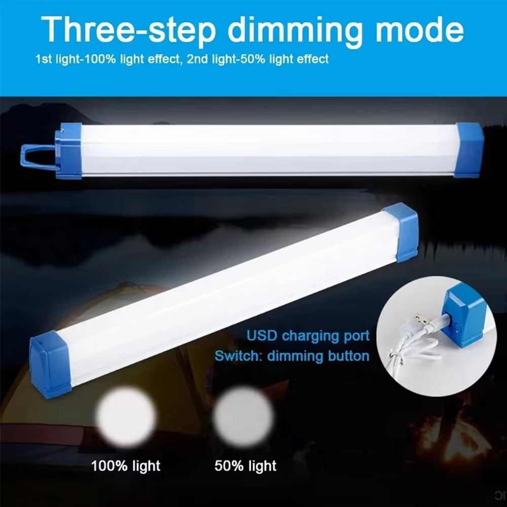 LED-balklicht Oplaadbare buis Campinglamp Magnetische ophanging Draagbare gloeilamp voor noodgevallen Nachtmarkt Buitenverlichting