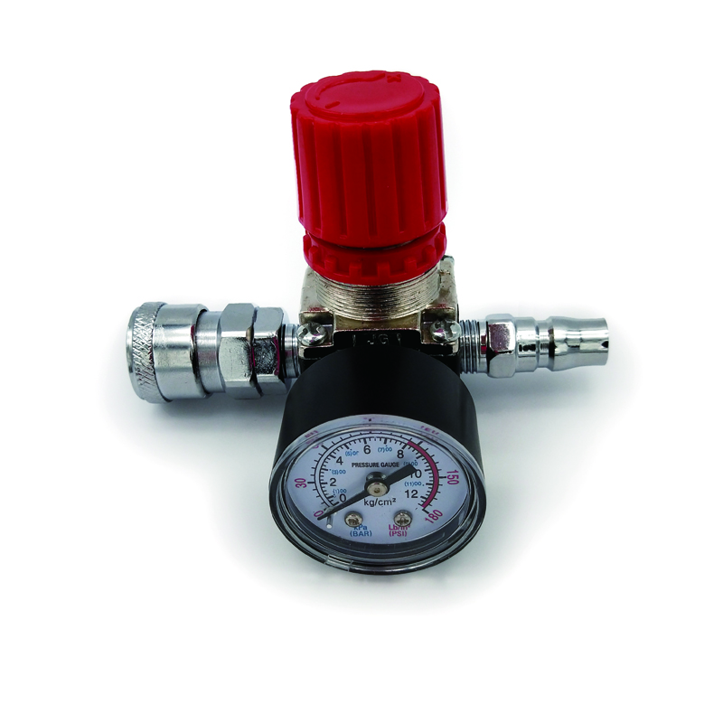 1pc 180PSI 12 Bar Pressure Regulator Switch Control Valve with Gauges 1/4&quot; For Air Compressor