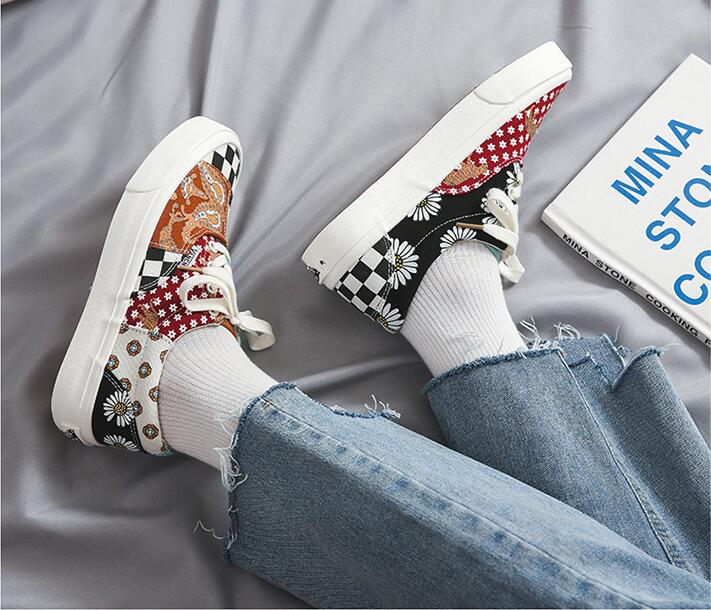 Hommes chaussures à carreaux vintage baskets кроссовки tennis toile skateboard chaussures zapatillas Harajuku Hip hop