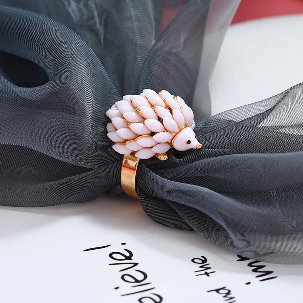 Leuke Zwart Wit Egel Ringen Voor Vrouwen Punk Acryl Verstelbare Dier Vinger Ring Mode-sieraden