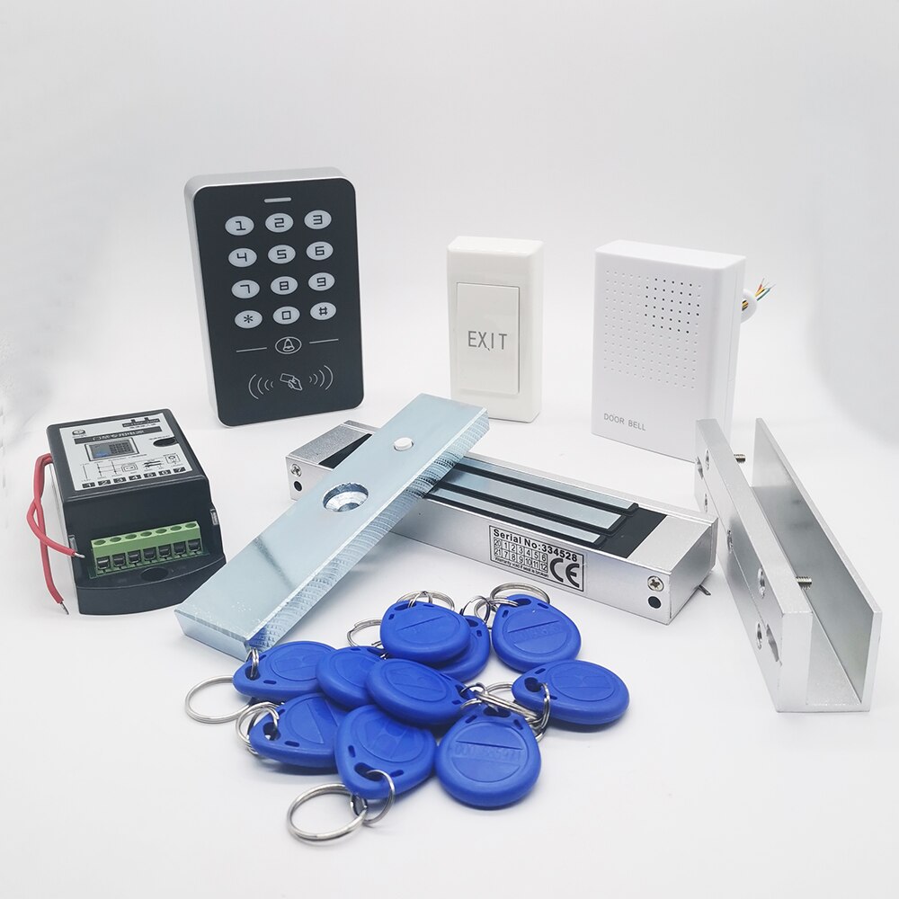 Full Rfid 125khz Door Access Control System Card Access Controller Electric Magnetic Lock &amp; Power Supply: A1B EM180U