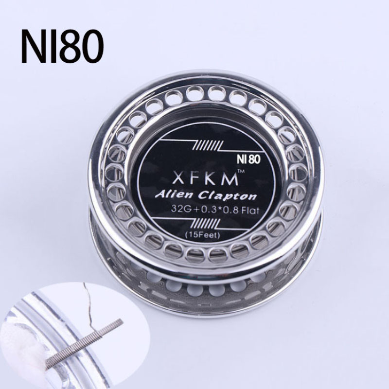 XFKM NI80/A1/316 5 m/rotolo alieno fuso Clapton per RDA RBA atomizzatore ricostruibile fili di riscaldamento strumento bobina alieno Clapton filo di riscaldamento: alien-0.3-0.8-ni80