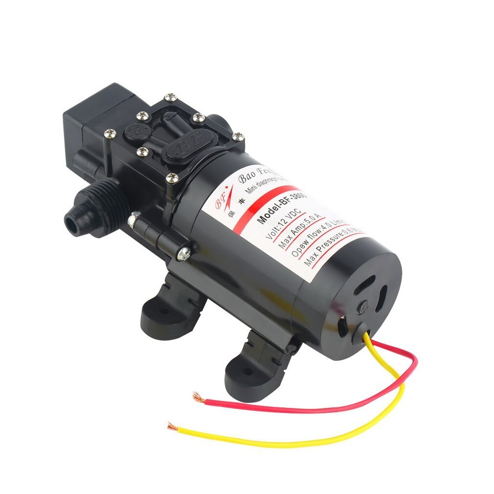 Dc 12v 60w motor høytrykksmembran vann selvpumpende pumpe 4.0l/ min vanntett automatisk pumpe svart