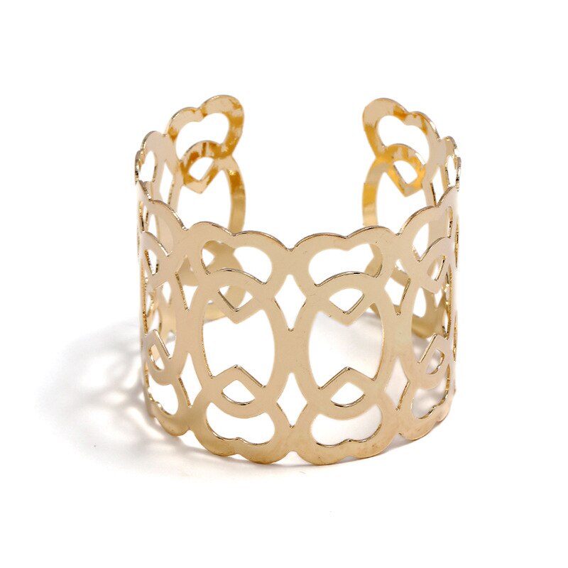 Pulseras anchas huecas para hombres y mujeres, brazaletes Retro de aleación abierta, joyería de para hombres y mujeres, ,